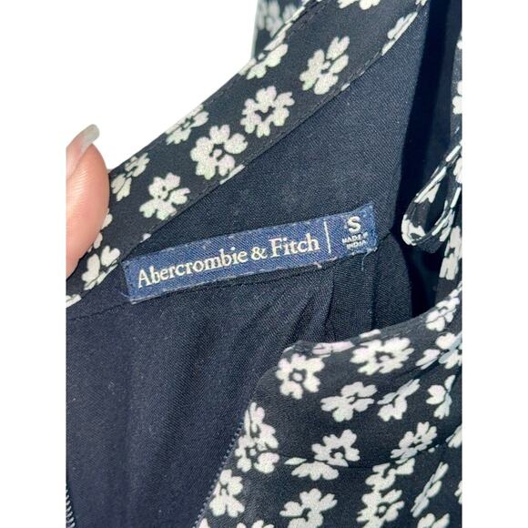 Abercrombie & Fitch Black White Floral Sleeveless Side Slit Maxi Dress Womens S - Picture 3 of 10